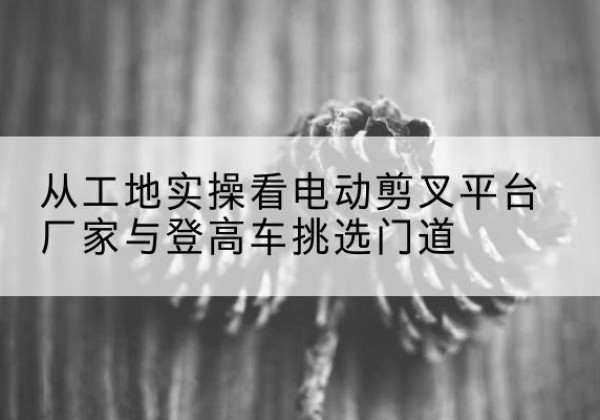 渭城电动剪叉升降平台厂家-从工地实操看电动剪叉平台厂家与登高车挑选门道